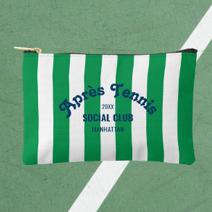Retro Après Tennis Social Club Green Stripe  Accessory Pouch