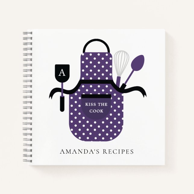 Retro Apron Personalised Family Recipe Notebook (Front)
