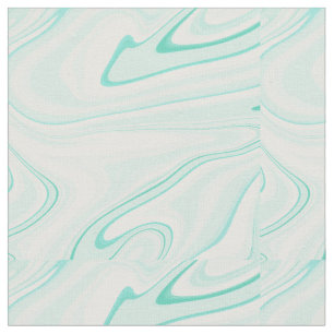Retro Aqua Green Swirl Liquid Painting Aesthetic Fabric