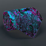 Retro Aqua Magenta and Black Abstract Swirl Tie<br><div class="desc">This Original Digital Oil Painting by My Rubio Garden features a Retro Aqua,  Magenta and Black Abstract Swirl Liquid Art Painting. The result is a trippy,  groovy,  abstract design that you will love!</div>