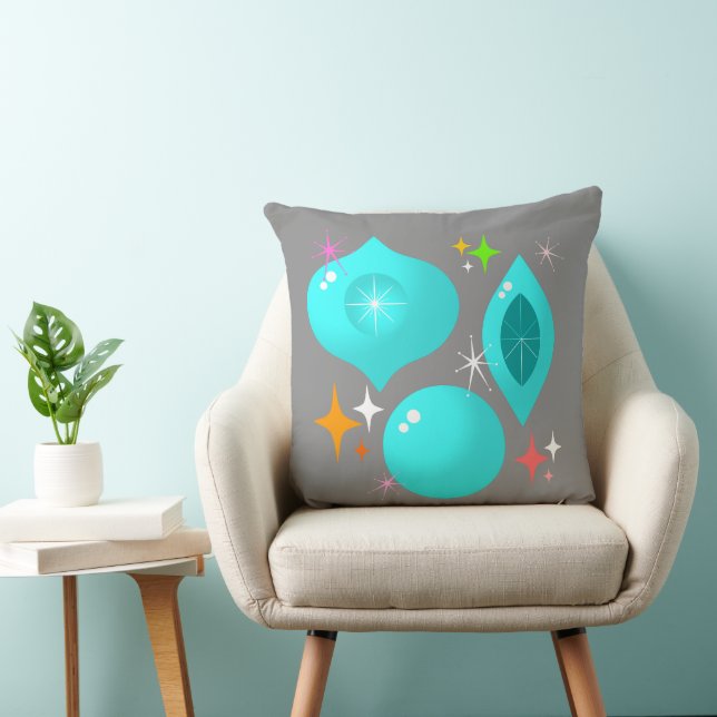 Retro Aqua Ornaments Cushion (Chair)