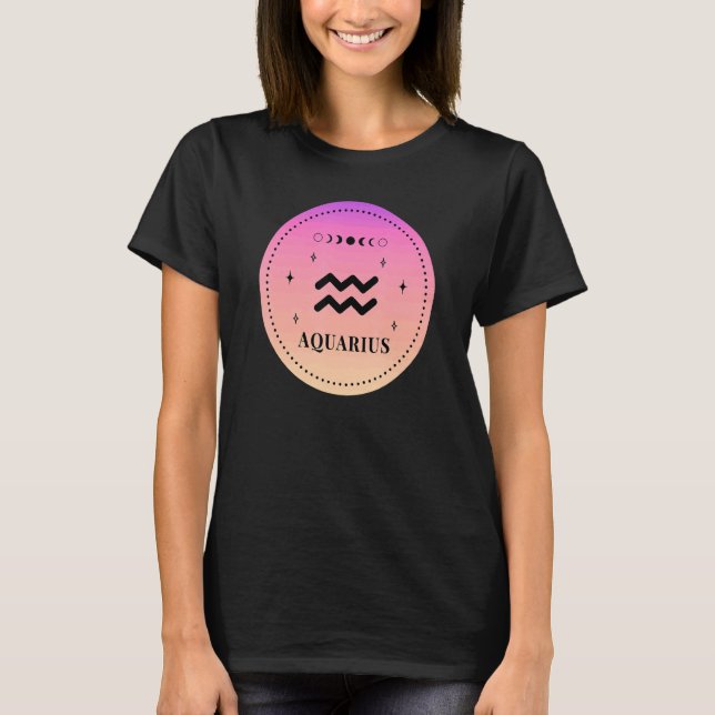Retro Aquarius Birthday Zodiac Sign Aquarius T-Shirt (Front)