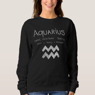Retro Aquarius Star Sign Horoscope Birthday Gift Sweatshirt