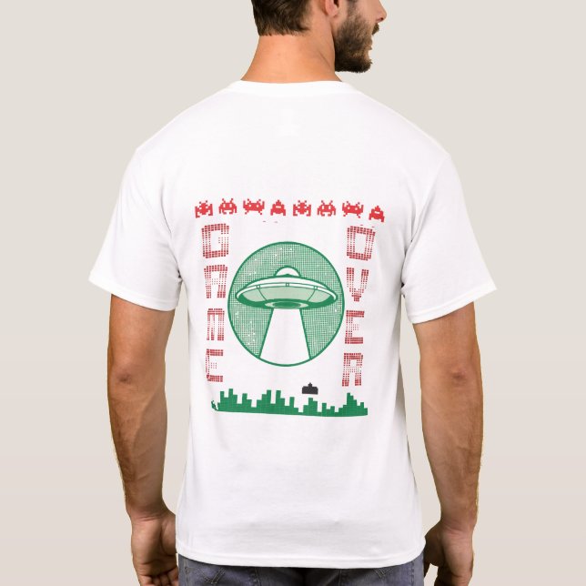 Retro Arcade Alien Invasion  T-Shirt (Back)
