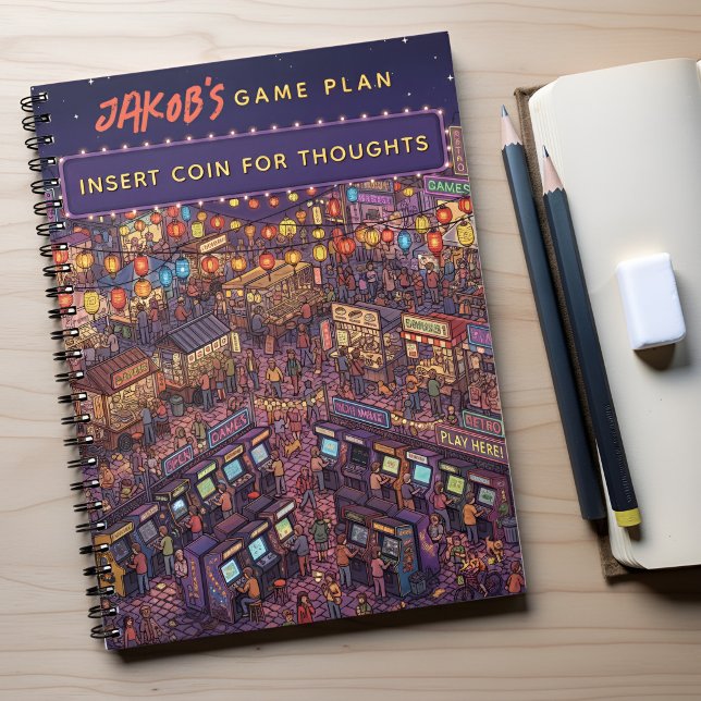 Retro Arcade & Asian Night Market Custom Notebook (Creator Uploaded)