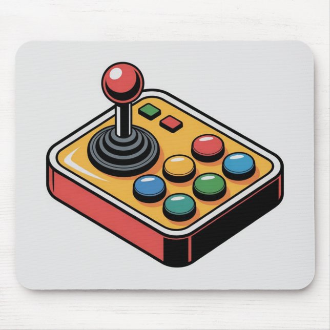 Retro Arcade Buttons Layout Mouse Pad (Front)