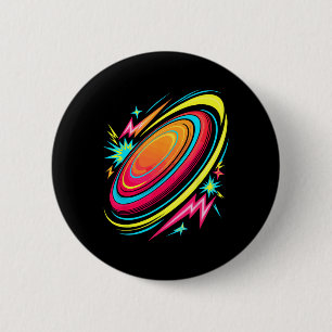 Retro Arcade Frisbee Disc Golf Flying Discs Golfin 6 Cm Round Badge