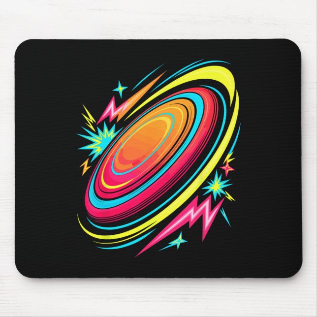 Retro Arcade Frisbee Disc Golf Flying Discs Golfin Mouse Pad (Front)