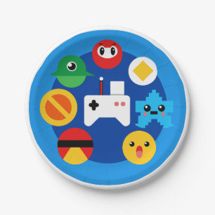 Retro Arcade Fun Paper Plate