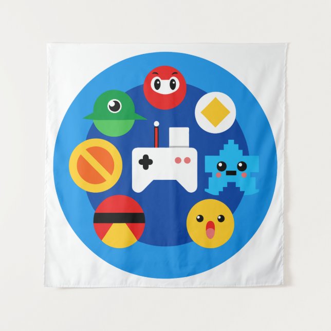 Retro Arcade Fun Tapestry (Front)