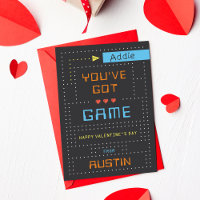 Retro Arcade Game Classroom Valentine's Day Card