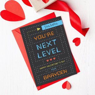 Retro Arcade Game Classroom Valentine's Day Card