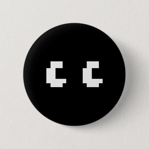 Retro Arcade Game Ghost Eyes 80s Halloween Group C 6 Cm Round Badge