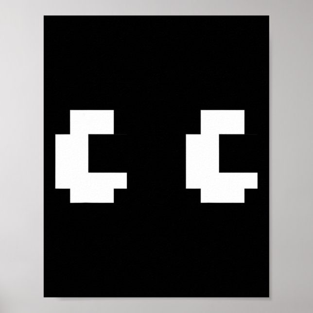 Retro Arcade Game Ghost Eyes 80s Halloween Group C Poster (Front)