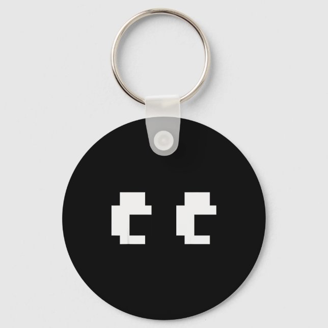 Retro Arcade Game Ghost Eyes Halloween Group Costu Key Ring (Front)