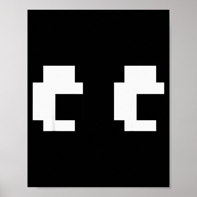 Retro Arcade Game Ghost Eyes Halloween Group Costu Poster (Front)