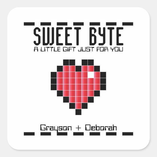 retro arcade GAMER WEDDING shower RED favour Square Sticker (Front)