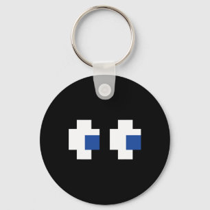 Retro Arcade Gaming Halloween Ghost Partner Group Key Ring