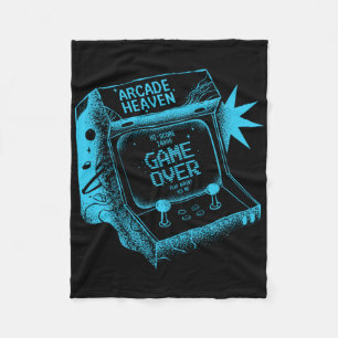 Retro Arcade Heaven Sticker  Fleece Blanket