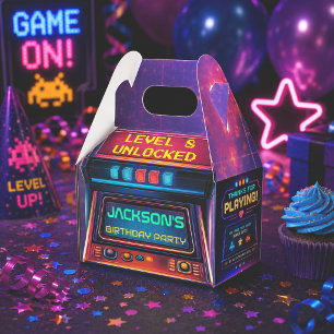 Retro Arcade Level Up Birthday Party Favour Box