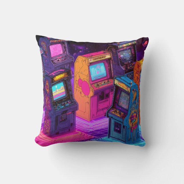 Retro Arcade Machines Cushion (Front)
