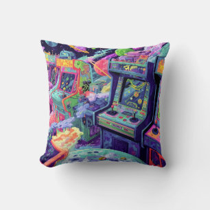Retro Arcade Machines in Space Cushion
