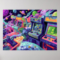 Retro Arcade Machines in Space
