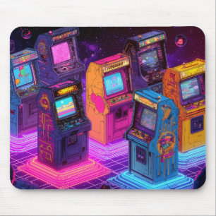 Retro Arcade Machines Mouse Pad