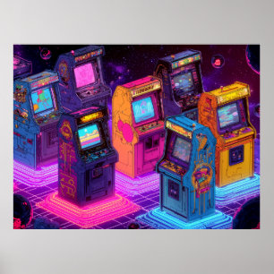 Retro Arcade Machines Poster