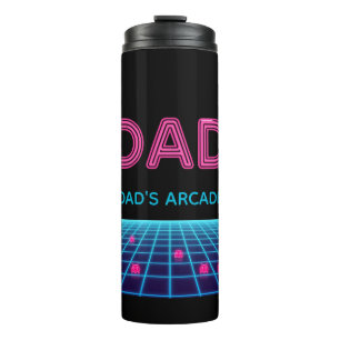 Retro Arcade Neon DAD Custom Year Father's Day Gif Thermal Tumbler