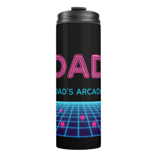 Retro Arcade Neon DAD Custom Year Father's Day Gif Thermal Tumbler