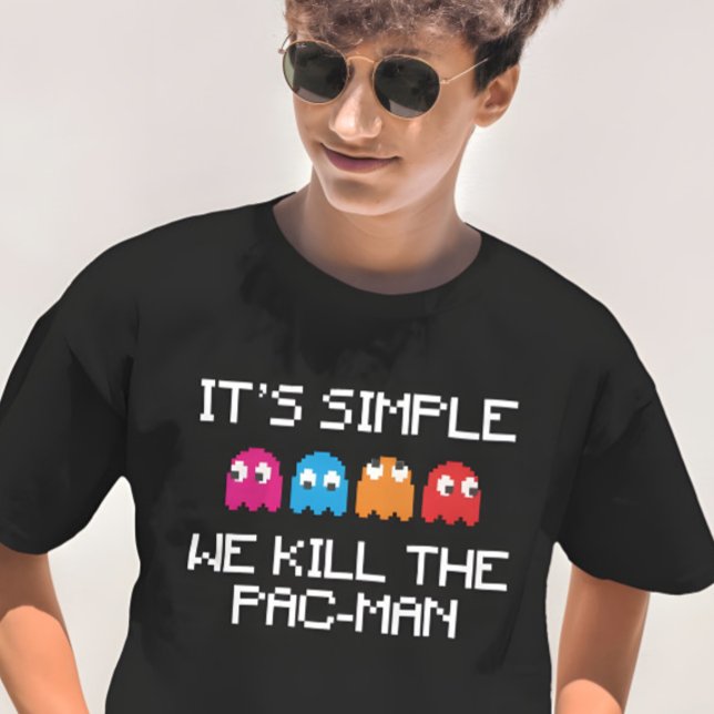 Retro Arcade Showdown Tee (Retro gamer t-shirt – funny “We kill the Pac-Man” design for 80s arcade and geek humor fans)
