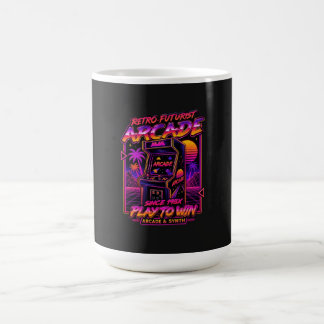 Retro Arcade Synthwave Neon Sticker Coffee Mug