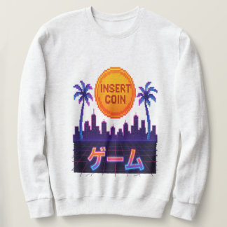 Retro Arcade Vibes – Insert Coin Pixel Art Design Sweatshirt
