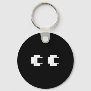 Retro Arcade Video Game Ghost Eyes Halloween Group Key Ring