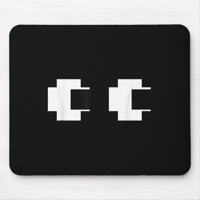 Retro Arcade Video Game Ghost Eyes Halloween Group Mouse Pad (Front)