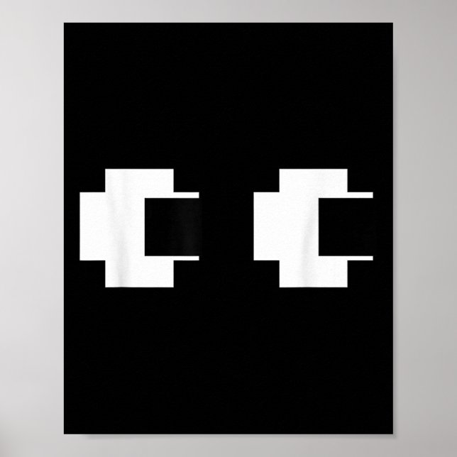 Retro Arcade Video Game Ghost Eyes Halloween Group Poster (Front)