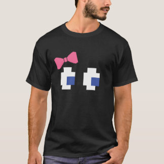 Retro Arcade Video Game Girl Pink Ghost Halloween  T-Shirt