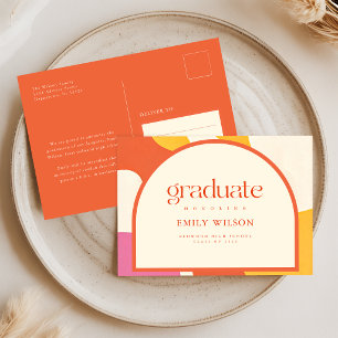 Retro Arch Frame Graduate Graduation Announcement Postcard