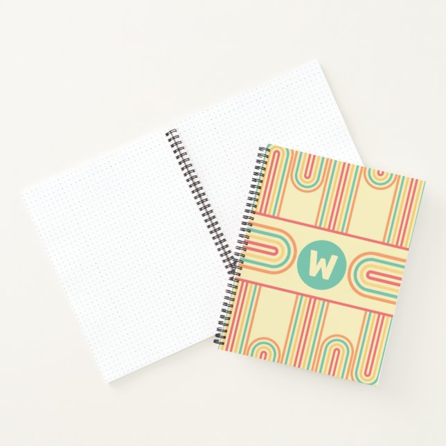 Retro Arch Line Art Monogram Notebook (Inside)