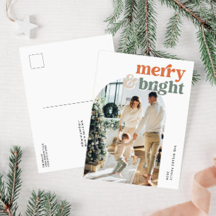 Retro Arch Photo Merry & Bright Holiday Card