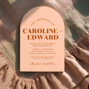 Retro Arched Striped Wedding Invitation