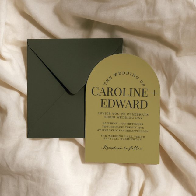 Retro Arched Striped Wedding Invitation (Creator Uploaded)