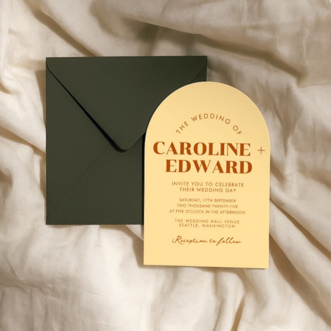 Retro Arched Striped Wedding Invitation (Creator Uploaded)