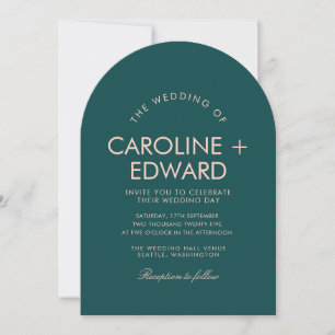 Retro Arched Striped Wedding Invitation