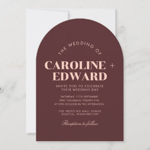 Retro Arched Striped Wedding Invitation