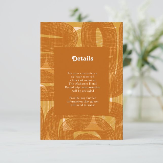 Retro Arches And Bends and Lines Yellow Details En Enclosure Card (Standing Front)