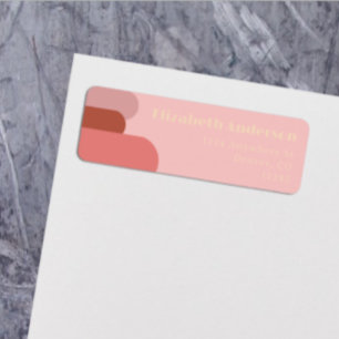 Retro Arches Coral Pink Wedding Return Address Label