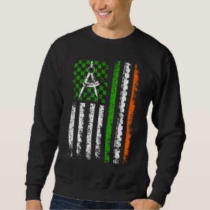 Retro Architect Us Flag Shamrock St Patrick Day Co Sweatshirt