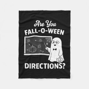 Retro are fall o ween directions teacher halloween fleece blanket